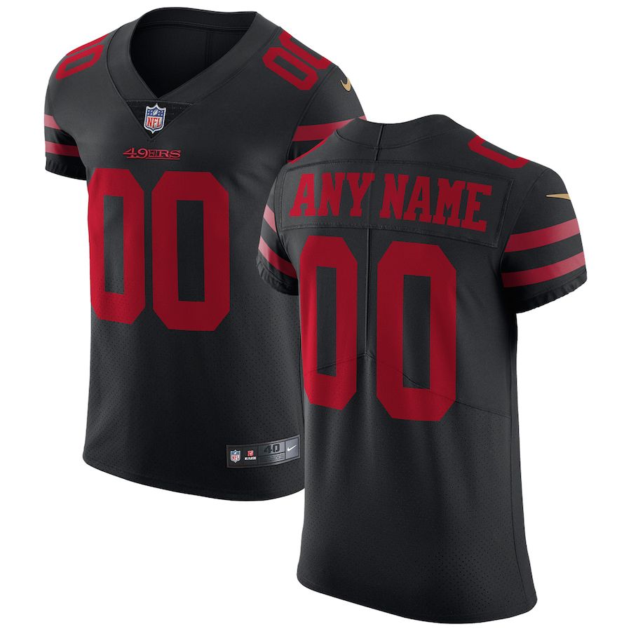 Men San Francisco 49ers Nike Black Vapor Untouchable Custom Elite NFL Jersey->->Custom Jersey